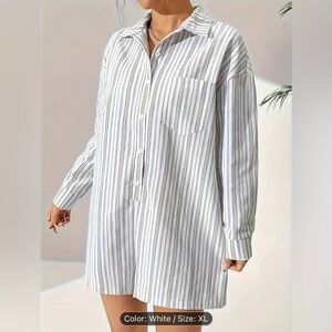 NEW Oversized Romper striped comfy Fits more large short torso